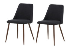 Set Of 2 Night Black Upholstery Dining Chairs- Steel With Mocca 3D Paper - D56Xw48Xh83Cm, Seat Height 49Cm - thumbnail 5