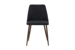 Set Of 2 Night Black Upholstery Dining Chairs- Steel With Mocca 3D Paper - D56Xw48Xh83Cm, Seat Height 49Cm - thumbnail 4