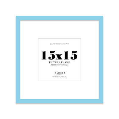 "15X15"" Light Blue Picture Frame - 15X15"" Square Frame With 12X12"" Mount For 15X15""/12X12"" Pictures Moderrn Style Thin Edge, 1 Pack" - image 1