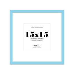 "15X15"" Light Blue Picture Frame - 15X15"" Square Frame With 12X12"" Mount For 15X15""/12X12"" Pictures Moderrn Style Thin Edge, 1 Pack" - thumbnail 1