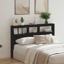 Walplus Headboard Cabinet With Led Black Oak 160X17X102 Cm - thumbnail 4