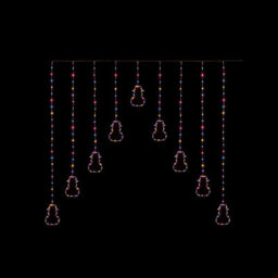 Premier Decorations Limited Snowman Christmas Window Curtain Light Decoration 258 Rainbow Leds 1.2M X 1.2M - thumbnail 1