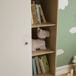 Lassic Vida Designs Neptune 1 Door 5 Shelf Wardrobe In White & Oak (H)1875mm (W)840mm (D)495mm - thumbnail 5