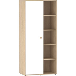 Lassic Vida Designs Neptune 1 Door 5 Shelf Wardrobe In White & Oak (H)1875mm (W)840mm (D)495mm - thumbnail 8