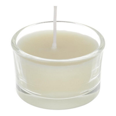 Living And Home 6 Pcs Eco-Friendly And Long-Lasting Fragrance Jasmine Scented Natural Vegetable Wax Candles In Clear Glass Cups - image 1