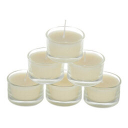 Living And Home 6 Pcs Eco-Friendly And Long-Lasting Fragrance Jasmine Scented Natural Vegetable Wax Candles In Clear Glass Cups - thumbnail 5