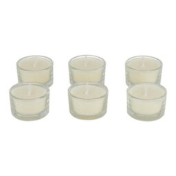 Living And Home 6 Pcs Eco-Friendly And Long-Lasting Fragrance Jasmine Scented Natural Vegetable Wax Candles In Clear Glass Cups - thumbnail 6