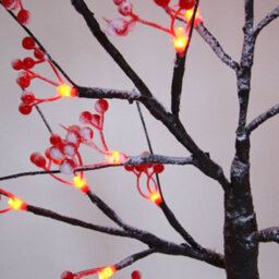 Long Life Lamps Company Led Indoor Christmas Brown Colour With Snow And Red Fruit 60Cm Mains And Battery Operated Tree05 - thumbnail 6