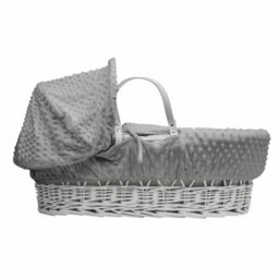Kinder Valley Grey Dimple White Wicker Moses Basket - thumbnail 2