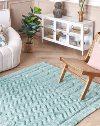 Beliani Rug Sirnak Mint Green 160 X 230 Cm Cotton - thumbnail 2