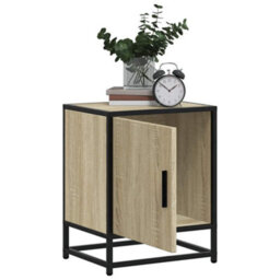 Berkfield Bedside Cabinets 2 Pcs Sonoma Oak 40X31X50 Cm Engineered Wood And Metal - thumbnail 4