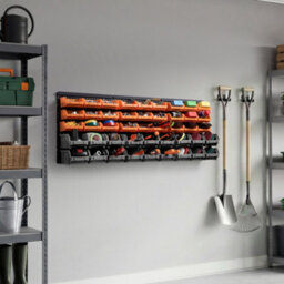 Vonhaus 45Pcs Workshop Storage Bins For Garage, Shed & Van - Wall Mount Organiser With 3 Back Panels - thumbnail 8