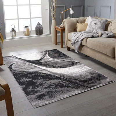Modern Abstract Area Rug Soft Thick Pile Carpet Living Room Bedroom Non Shedding Polypropylene 120X170 Cm - image 1