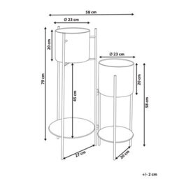 Beliani Plant Stand Ulmus Metal 58 Cm Black - thumbnail 3
