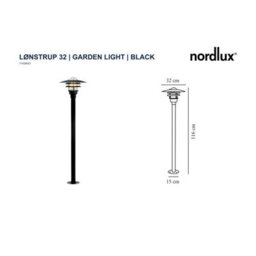 Nordlux Lonstrup Industrial Outdoor Metal Garden Post Weatherproof Black, Mains - thumbnail 3