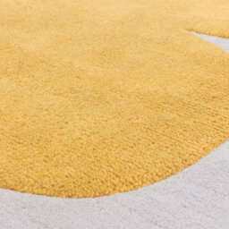 Gold White Yellow Handmade Abstract 9mm Thick Stain-Resistant Rug For Bedroom, Dining Room, Wool Area Rug-120Cm X 170Cm - thumbnail 8