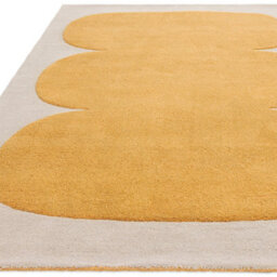 Gold White Yellow Handmade Abstract 9mm Thick Stain-Resistant Rug For Bedroom, Dining Room, Wool Area Rug-120Cm X 170Cm - thumbnail 3