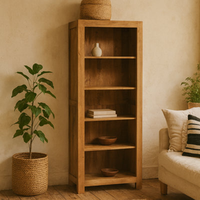 Wyld Haus Manila Light Mango Wood 5-Shelf Open Bookcase 1750mm H - image 1