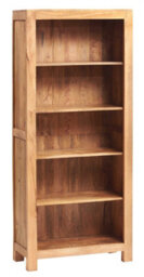 Wyld Haus Manila Light Mango Wood 5-Shelf Open Bookcase 1750mm H - thumbnail 2