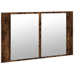 Berkfield Led Bathroom Mirror Cabinet Smoked Oak 80X12X45 Cm Acrylic - thumbnail 6