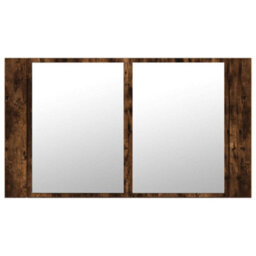 Berkfield Led Bathroom Mirror Cabinet Smoked Oak 80X12X45 Cm Acrylic - thumbnail 7