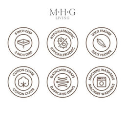 MHG Living Duck Feather & Down Mattress Topper - 100% Cotton Cover, Up To 5 Inch Extra Thick, Soft & Supportive - thumbnail 9