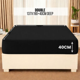 Aspire Homeware Black Fitted Sheet 40 Cm Extra Deep Pocket Hypoallergenic Bed Sheet Microfiber (L)190Cm X (W)137Cm, Double - thumbnail 7