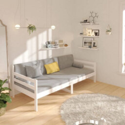 Berkfield Day Bed White 90X190 Cm Solid Wood Pine - thumbnail 4