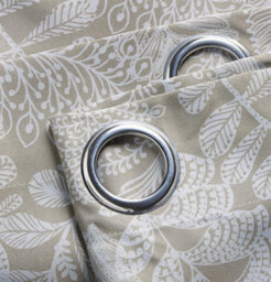 Luxury Living Ferndown Eyelet Ring Top Curtains Cream - thumbnail 2