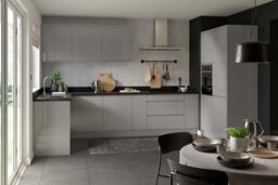 Kitchen Kit Base Unit With Pull Out Storage 150mm W/ J-Pull Cabinet Door - Super Gloss Dust Grey - thumbnail 2