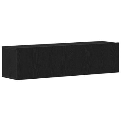 Berkfield Durable Tv Cabinet Black Oak 120X30X30.5 Cm Engineered Wood