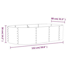 Berkfield Durable Garden Planter Powder-Coated Steel 152X80X36 Cm Silver - thumbnail 6