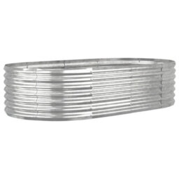 Berkfield Durable Garden Planter Powder-Coated Steel 152X80X36 Cm Silver