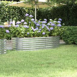 Berkfield Durable Garden Planter Powder-Coated Steel 152X80X36 Cm Silver - thumbnail 2