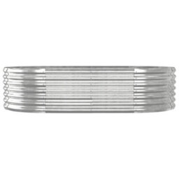 Berkfield Durable Garden Planter Powder-Coated Steel 152X80X36 Cm Silver - thumbnail 3