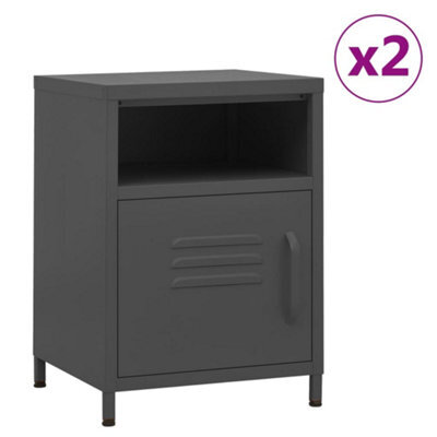 Vidaxl Nightstands 2 Pcs Anthracite 35X35X51 Cm Steel - image 1