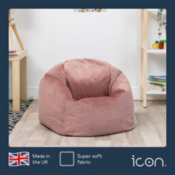 icon Kids Kingston Velvet Bean Bag Chair Dusk Pink Childrens Bean Bags - thumbnail 5
