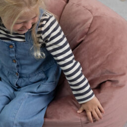 icon Kids Kingston Velvet Bean Bag Chair Dusk Pink Childrens Bean Bags - thumbnail 3