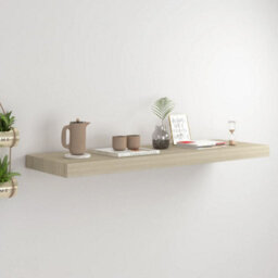 Berkfield Floating Wall Shelf Oak 80X23.5X3.8 Cm Mdf - thumbnail 1