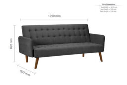 Birlea Hudson Sofa Bed In Charcoal Fabric - thumbnail 8