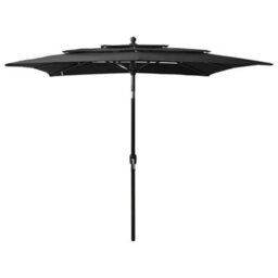 Vidaxl 3-Tier Garden Parasol With Aluminium Pole Black 2X2 M - thumbnail 1