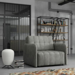 Viva Grand I Upholstered Sofa Bed With Wavy Spring Wooden Legs Wooden Frame Freestanding Backrest 85X95X98Cm Grey - thumbnail 1