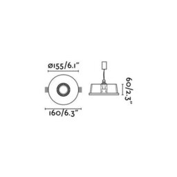 Luminosa Lighting Luminosa Neu 1 Light Round Recessed Spotlight Plaster, White - thumbnail 2