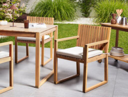 Beliani Set Of 8 Garden Chair Cushions Sassari Premium 46 X 46 Cm Light Beige - thumbnail 2