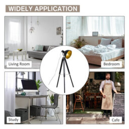 Homcom Stand Floor Lamp Tripod Light Livingroom Studio Dome Shade Retro Style - thumbnail 7