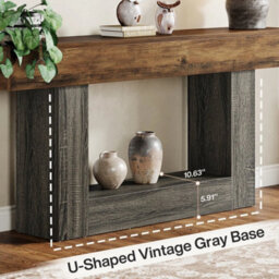 63-Inch Farmhouse Console Table, Narrow Entryway Sofa Table For Living Room - thumbnail 3