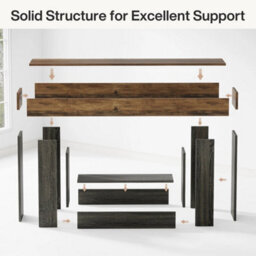 63-Inch Farmhouse Console Table, Narrow Entryway Sofa Table For Living Room - thumbnail 6