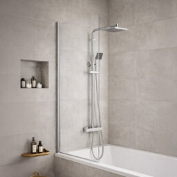 Plum&clay Complete Bathroom Suite Chrome Taps 600mm White Wall Hung Vanity Unit Bath Shower Screen Toilet Waste - thumbnail 7