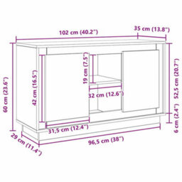 Vidaxl Sideboard Black Oak 102 X 35 X 60 Cm Engineered Wood - thumbnail 3