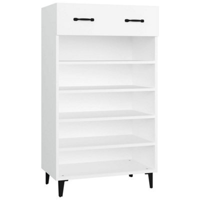 Berkfield Elegant Shoe Cabinet White 60X35X105 Cm Engineered Wood - image 1